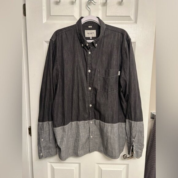 Carhartt WIP Two Tone Grey button up Shirt - Picture 1 of 6